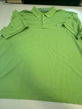 crown & ivy Bright Green Polo with Three-Button Placket